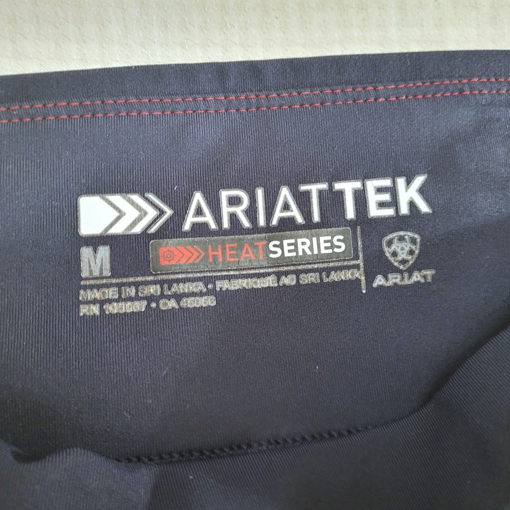 Ariat Tek Team Navy Red Full Seat Silicone Grip Equestrian Riding Pants Tights M - Picture 5 of 12